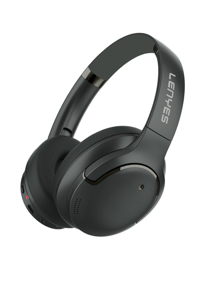 LENYES LH61 Wireless On-Ear Headphones, Foldable Design, Pure Bass, 70H Playtime, Bluetooth 5.4, Lightweight and Comfortable, App Connectivity, Multipoint Connection Black - Image 1