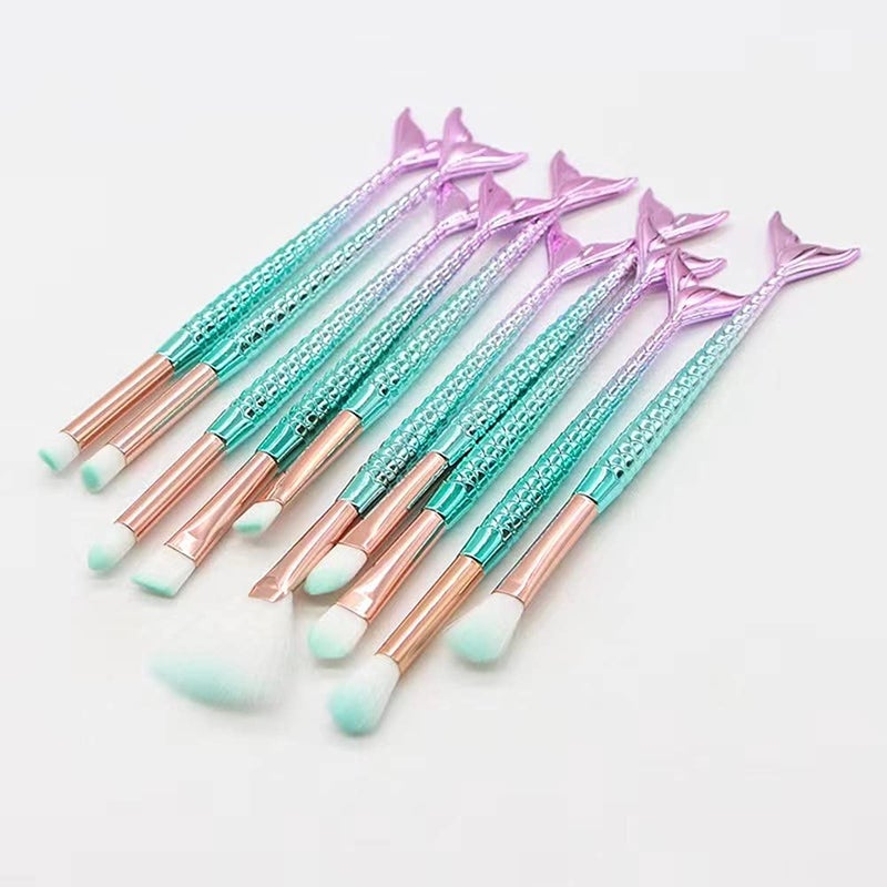 FULINJOY Makeup Brush Set 10Pcs Eye Makeup Brushes Eyeshadow Concealer Eyeliner Brow Blending Brush Tool
