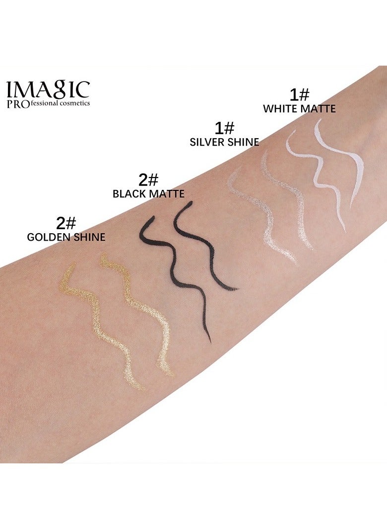 إيماجيك كحل مزدوج الأطراف يدوم طويلاً من IMAGIC | طرف مزدوج للدقة والتنوع | مكياج عيون مقاوم للتلطخ ومقاوم للماء (لمعان ذهبي وأسود غير لامع) - Image 2