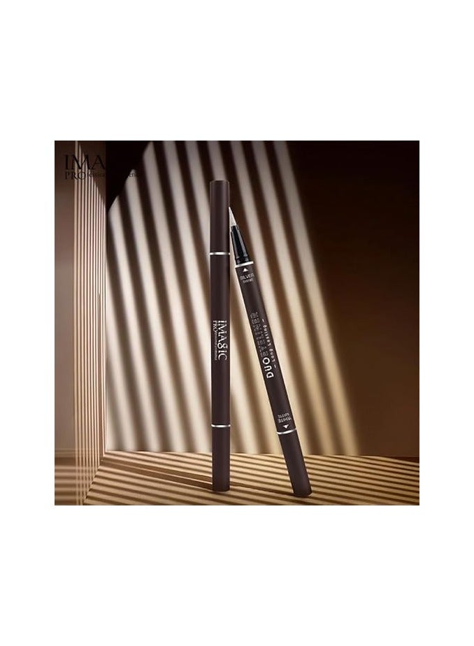إيماجيك كحل مزدوج الأطراف يدوم طويلاً من IMAGIC | طرف مزدوج للدقة والتنوع | مكياج عيون مقاوم للتلطخ ومقاوم للماء (لمعان ذهبي وأسود غير لامع) - Image 4