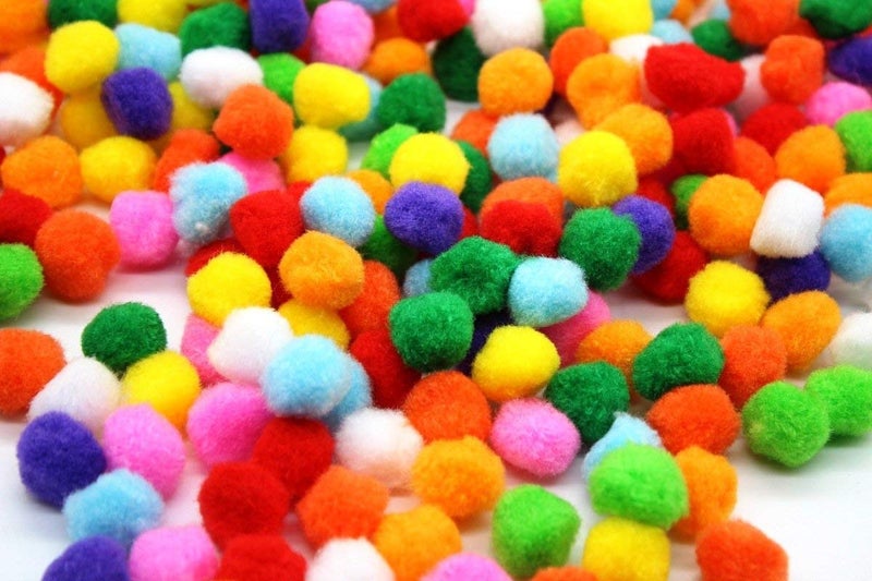 SCHUBERT Round Shaped Pompom Mixed Color Soft Fluffy for Art & Craft, Party Decoration, Handicrafts (Size 2CM / Approx. 500 PCS) - Image 2
