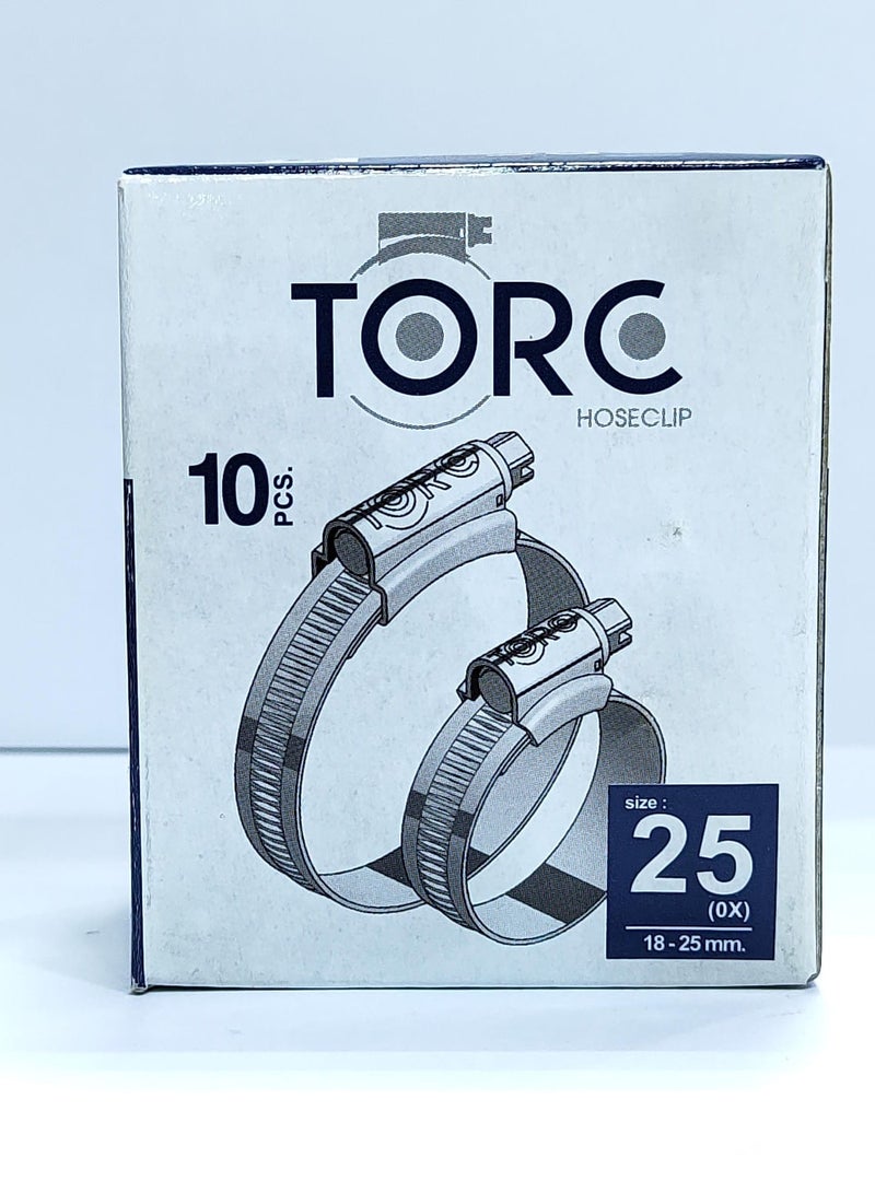 Torc TORC Hose Clip (Size 25) - Stainless Steel Adjustable Clamp, 18-25mm, Pack of 10  - Image 5