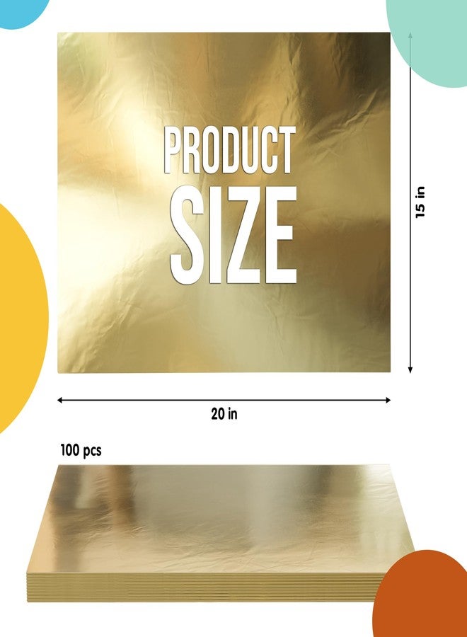 Crown Display Gold Wrapping Paper Christmas Wrapping Paper Gold Metallic Sheets | 100 Sheets 15" x 20" - For Christmas Gift Wrap, Arts & Crafts, Wedding, Birthday, Valentines Day or Mothers Day - Image 3