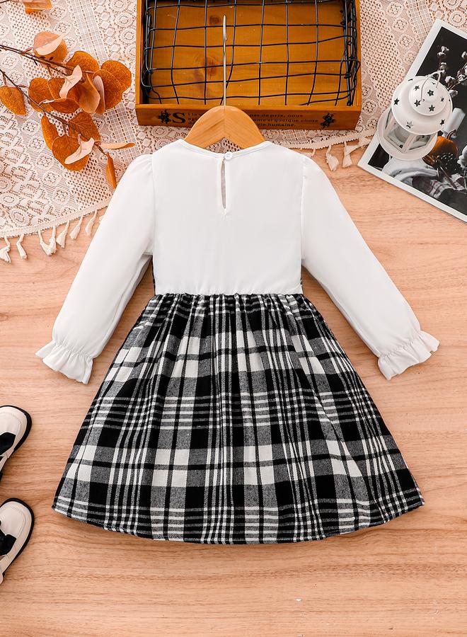 Take Two Girls Plaid Dress with Bow Detail - Image 2