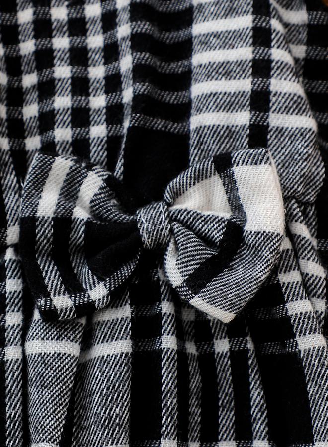 Take Two Girls Plaid Dress with Bow Detail - Image 4