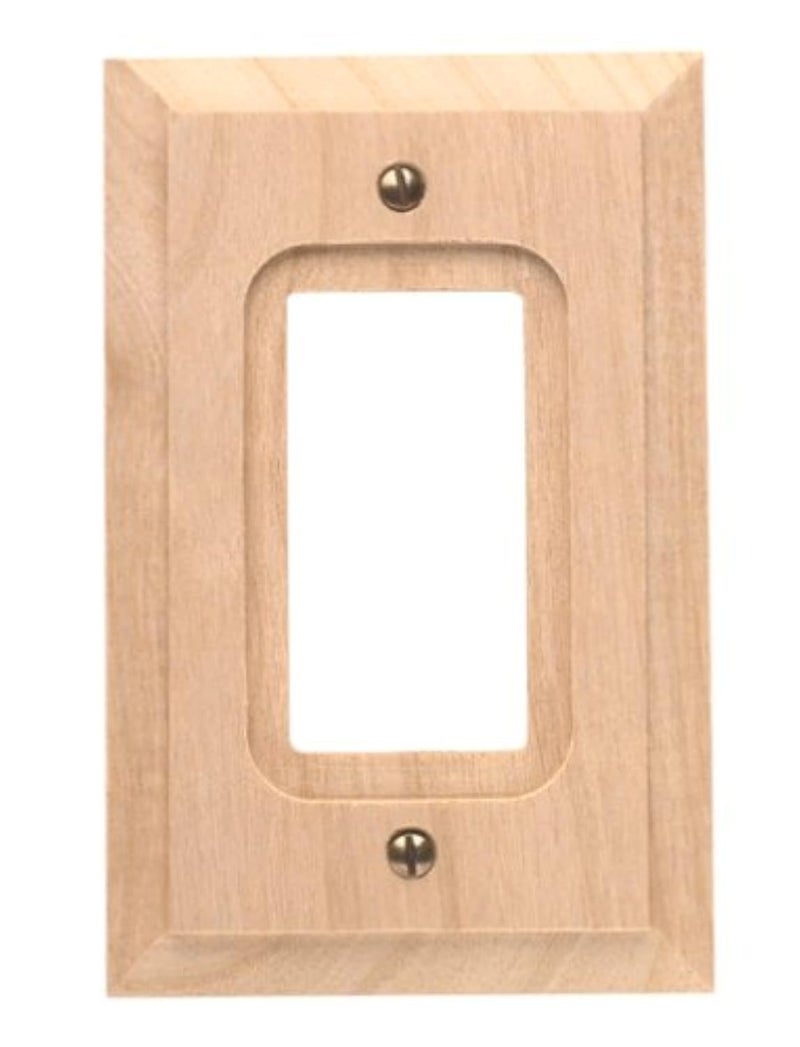 Amerelle Baker Single Rocker Unfinished Wood Wallplate - Image 1