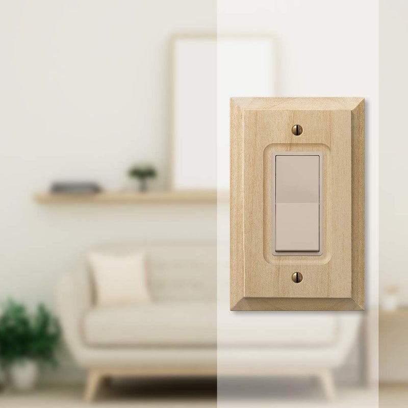 Amerelle Baker Single Rocker Unfinished Wood Wallplate - Image 3