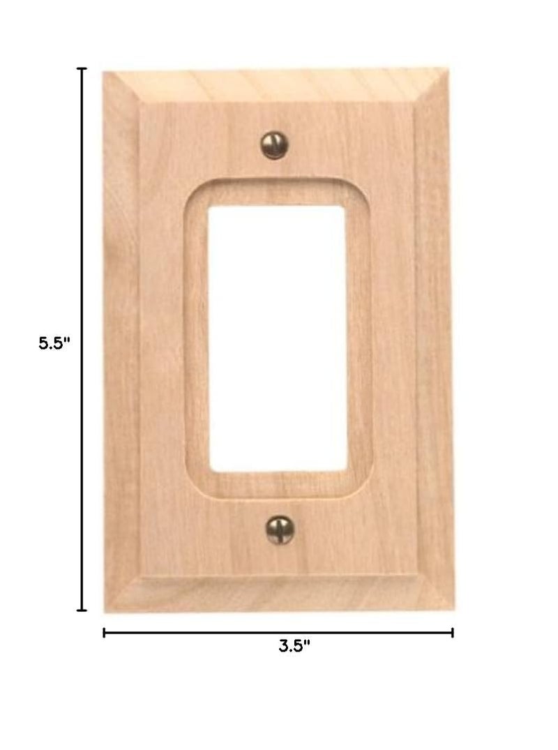Amerelle Baker Single Rocker Unfinished Wood Wallplate - Image 5