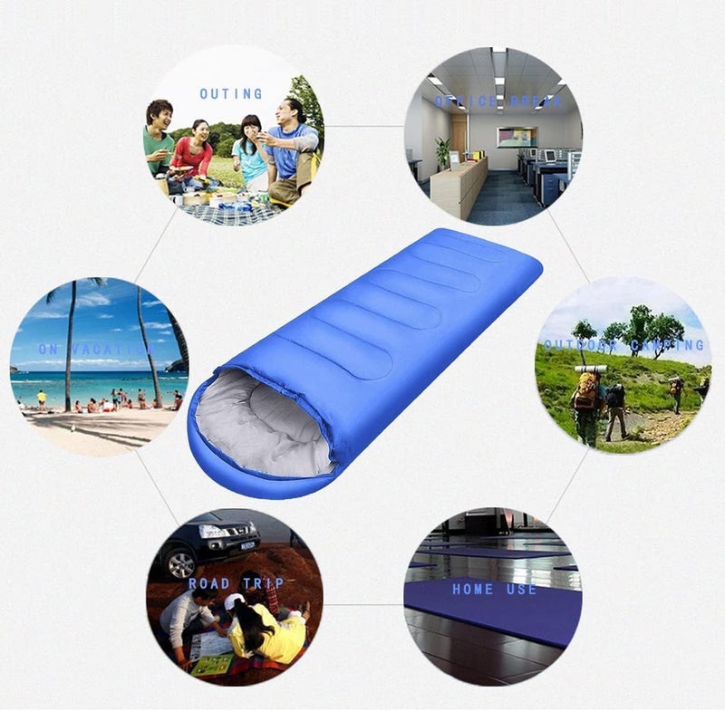 Camping Sleeping Bag - Lightweight Sleeping Bag for Adults Boys Girls, Waterproof Camping Gear for Outdoor Travel (Blue) - Image 3