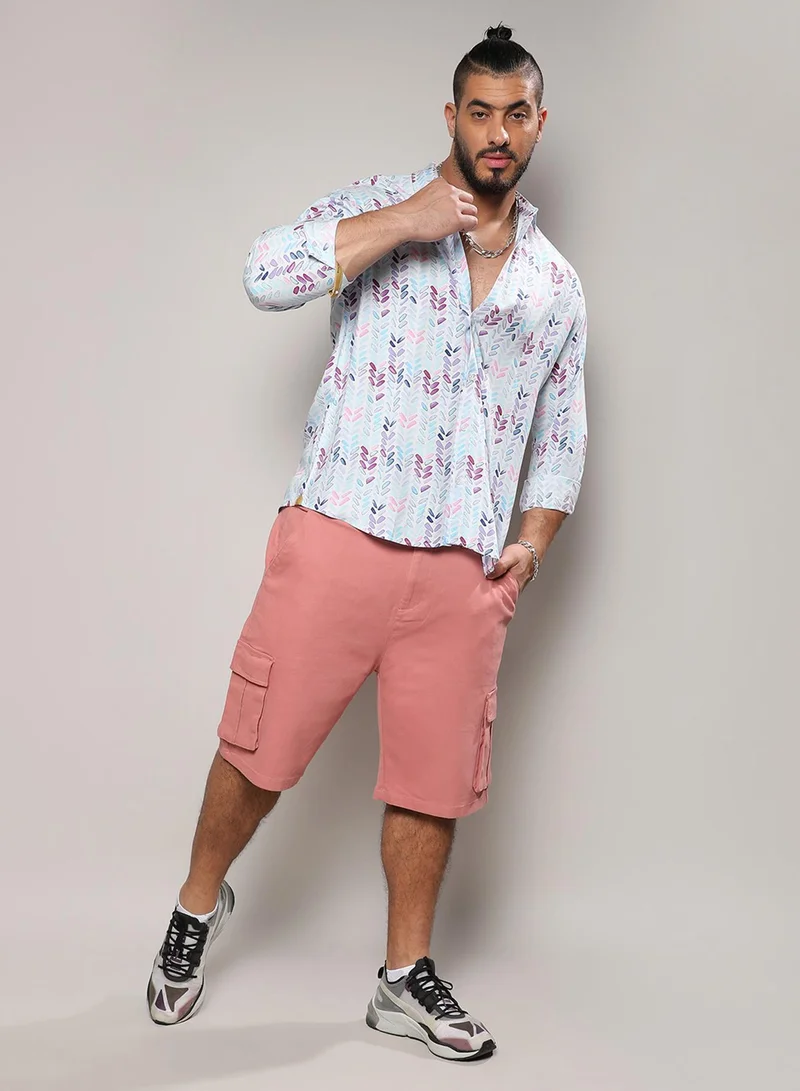 Instafab Plus Instafab Plus Men's Multicolour Abstract Print Shirt For Casual Wear | Spread Collar | Long Sleeve | Button Closure | Heavy Rayon Shirts Crafted With Comfort Fit For Everyday Wear