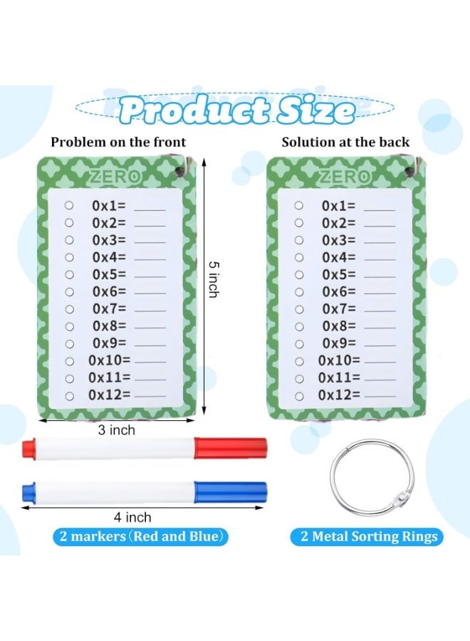 1 Pack of 13 Multiplication Flashcards with 2 Dry Erase Markers and 2 Rings Multiplication Flashcards Math Flashcards Educational Timetable Flashcards for 1st to 3rd Grades Fun Learning with Math Game - Image 2