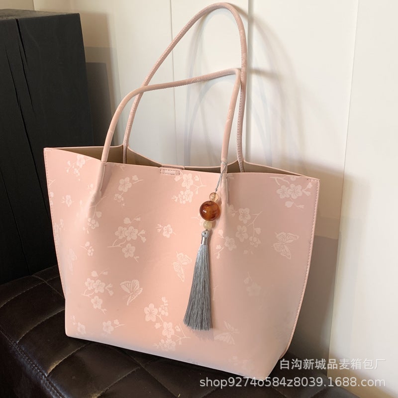 New National Style Popular Tote Bag For Women Large-Capacity Fashionable Commuter Bag This Year'S Popular Shoulder Bag - Image 3