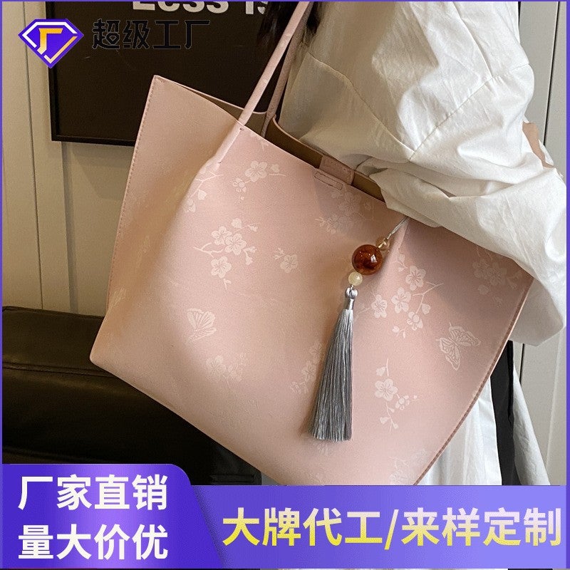 New National Style Popular Tote Bag For Women Large-Capacity Fashionable Commuter Bag This Year'S Popular Shoulder Bag - Image 2