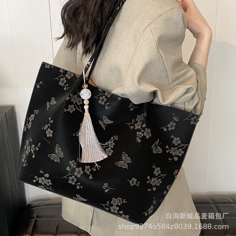 New National Style Popular Tote Bag For Women Large-Capacity Fashionable Commuter Bag This Year'S Popular Shoulder Bag - Image 5