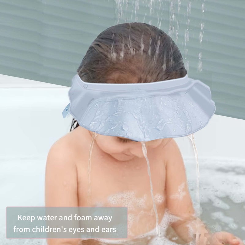 KOMIDK غطاء استحمام للأطفال من KOMIDK - غطاء استحمام للأطفال لحماية الشعر أثناء الاستحمام، قابل للتعديل، مصنوع من السيليكون، مناسب للأطفال، الرضع، والأطفال (أزرق) - Image 2