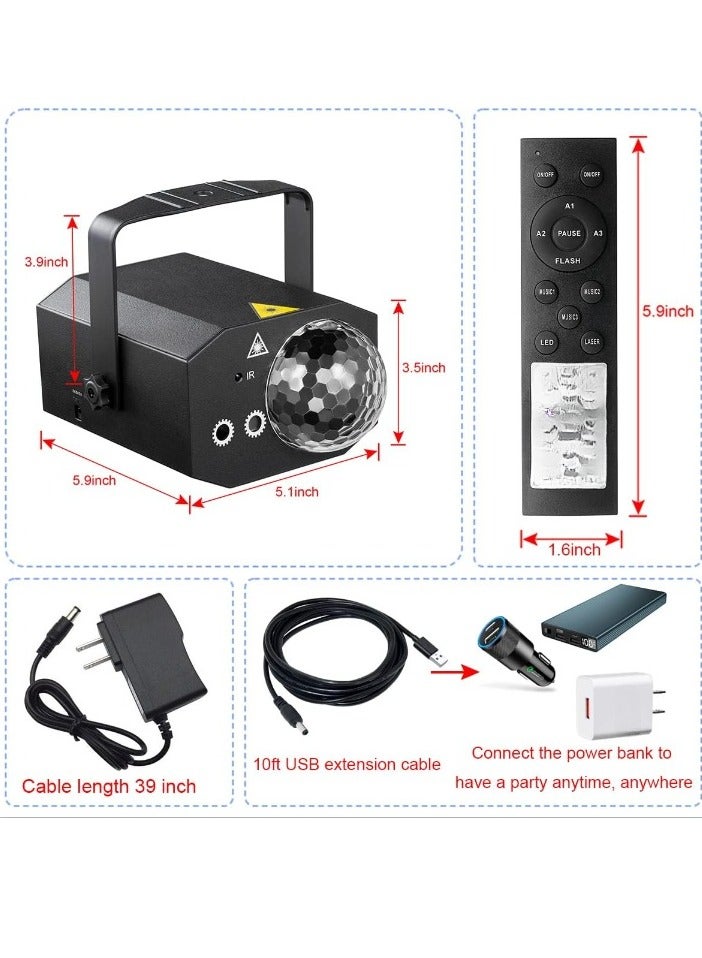 Party Light, Ball Light With Pattern Projection, Sound Activate Projector Lamp, Durable Portable RGB Colored Strobe Stage Lighting For Parties Birthday Weddings  - Image 4