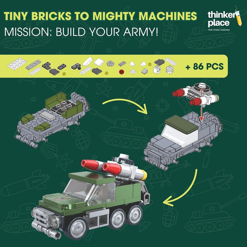 ThinkerPlace 8 in 2 Armored Corps - Missile Pickup Truck | STEM Learning Toy for Kids 7+ - Image 5