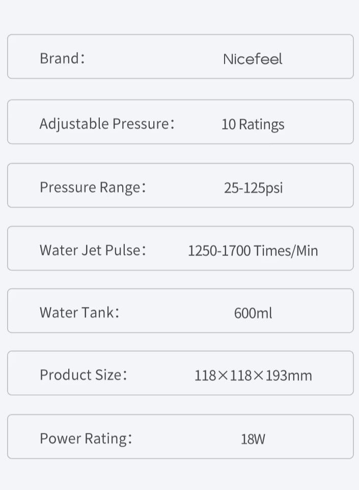 Nicefeel Countertop Water Flosser with 600ml Tank, 10 Adjustable Pressure Settings, 7 Nozzles, Digital Display, IPX4 Waterproof – Professional Oral Irrigator for Deep Cleaning, Gum Care & Fresh Breath - Image 5