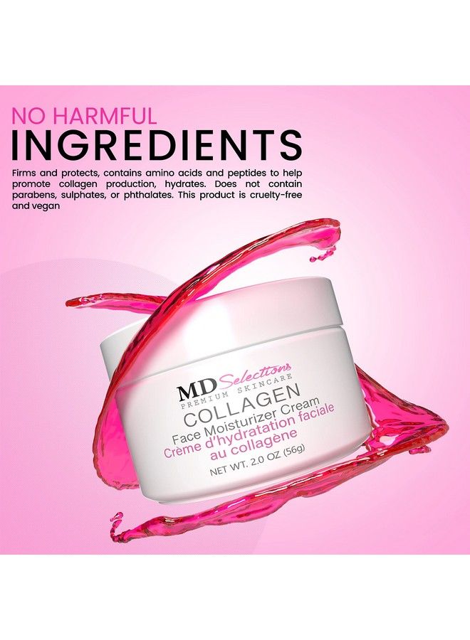 MD Selections Collagen Facial Cream Face Moisturizer Cream for Dry Skin Vegan Anti Aging Crème d - Image 4