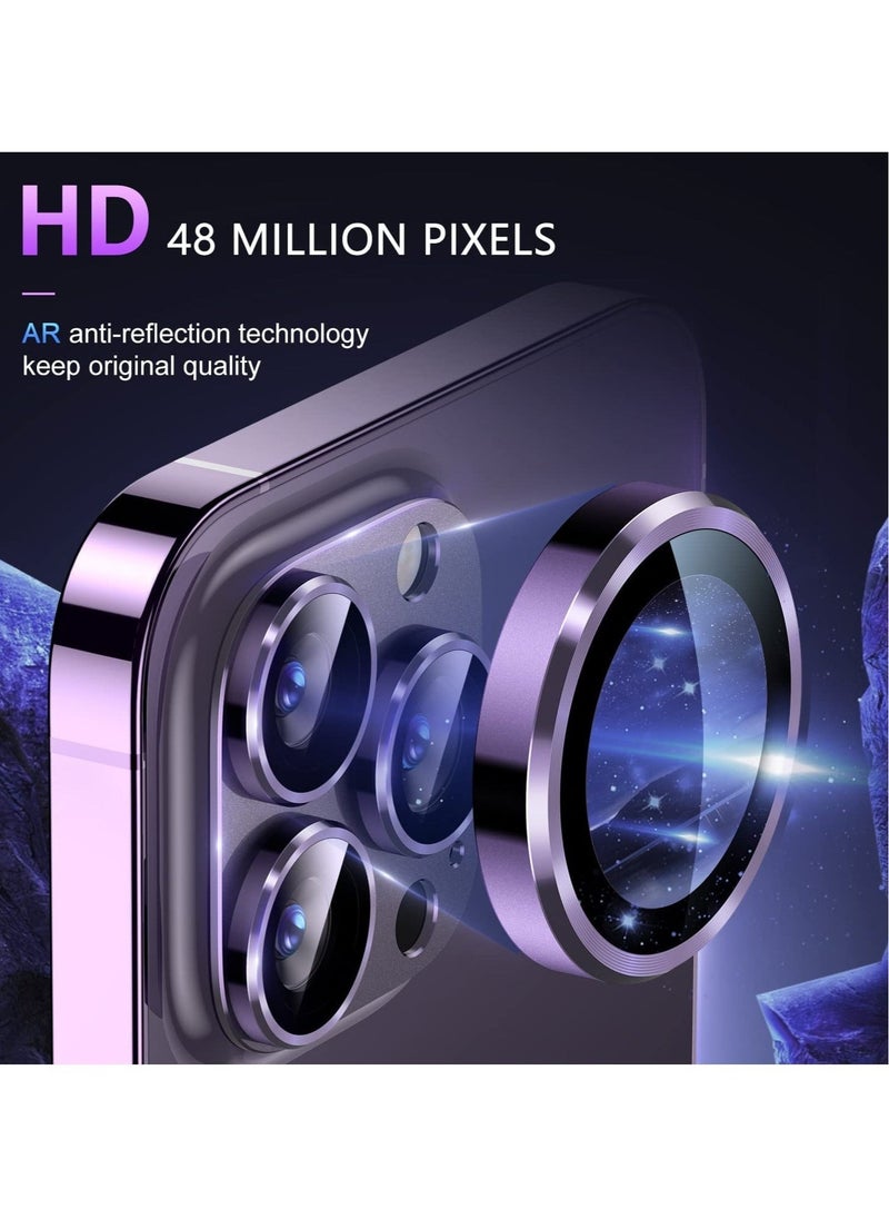 "9H Tempered Glass Camera Lens Protector for iPhone 14 Pro/14 Pro Max - Drop Protection, Metal Ring, Scratch-Resistant, Easy to Install" - Image 2
