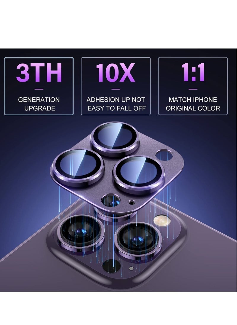 "9H Tempered Glass Camera Lens Protector for iPhone 14 Pro/14 Pro Max - Drop Protection, Metal Ring, Scratch-Resistant, Easy to Install" - Image 4