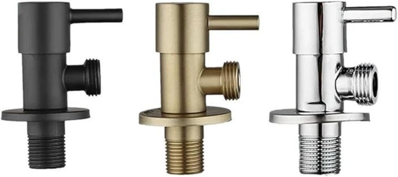 صمام الزاوية الأسود صنبور مرحاض مفتاح صمام ملحقات الحمام - Image 1