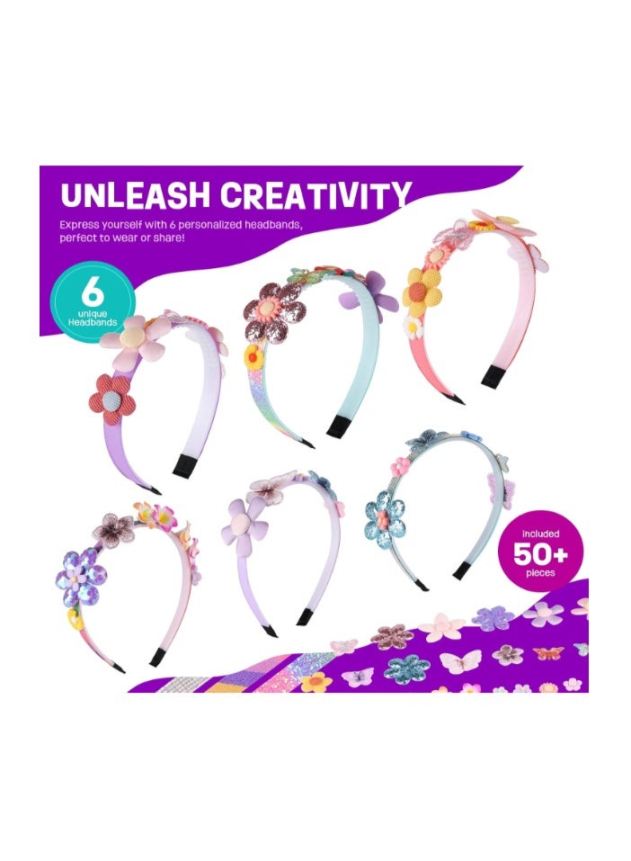 ONE TO FOUR Headband Making Kit for Girls - Make Your Own Fashion Headbands for Kids - DIY Hair Accessories Set - Arts and Crafts Gift for Girls Ages 5-12 Years - Teen Kid Toys Birthday Eid Gifts Set - Image 4