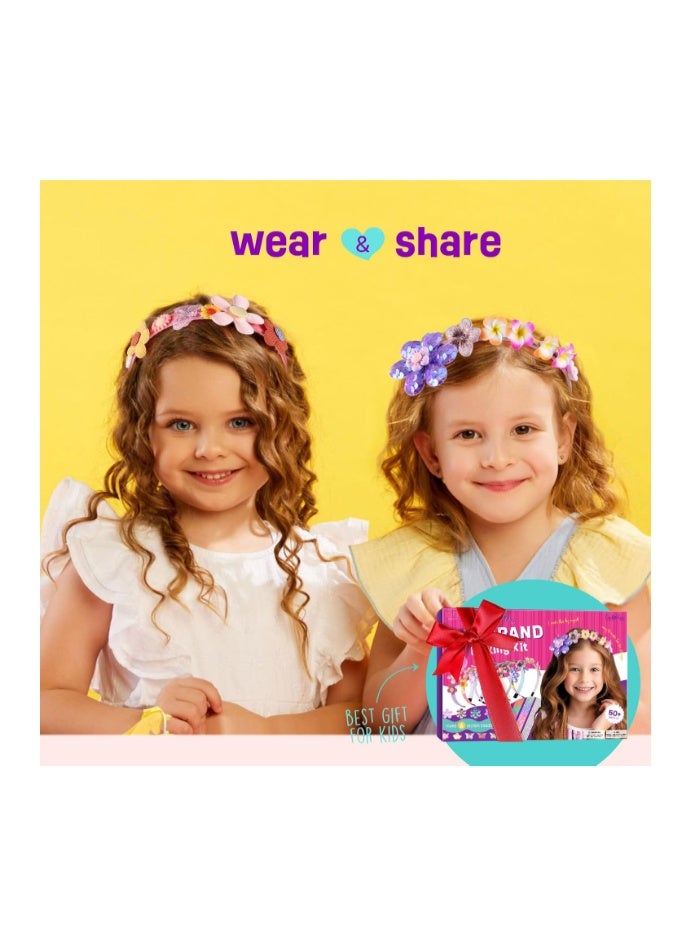 ONE TO FOUR Headband Making Kit for Girls - Make Your Own Fashion Headbands for Kids - DIY Hair Accessories Set - Arts and Crafts Gift for Girls Ages 5-12 Years - Teen Kid Toys Birthday Eid Gifts Set - Image 5