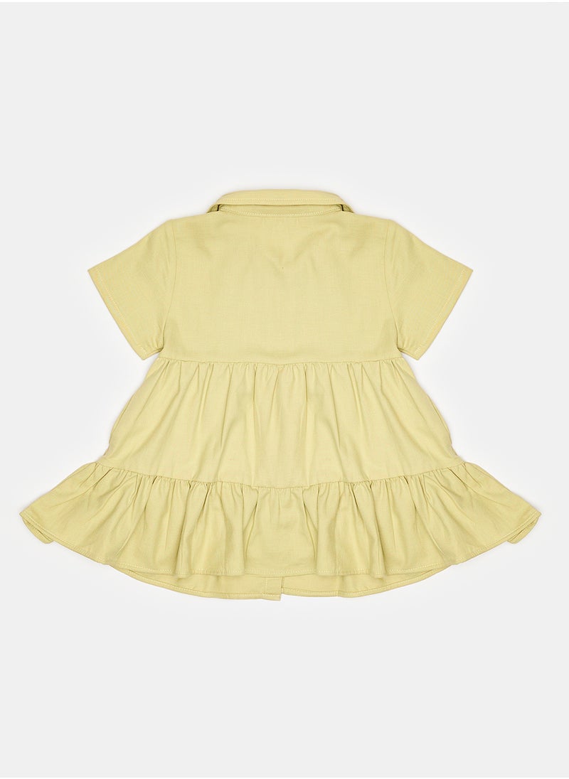 LC WAIKIKI - Shirt Collar Short Sleeve Baby Girl Dress - Image 1