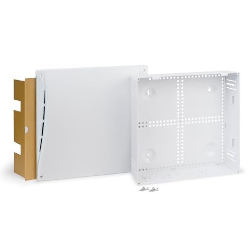 ICC 14” Plastic Structured Wiring Enclosure, Media Enclosure with Cable Wall Cover, Cable Management Box for Distribution of Networking Services, UL Listed TAA Compliant, ICRESDP14E - Image 1