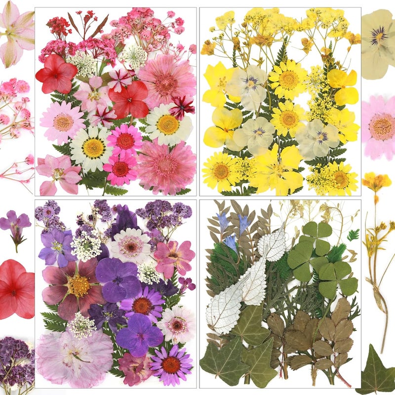 Eshow 104Pcs Natural Pressed Dried Flowers Resin, Dry Flowers for Resin Accessories, Dried Flower for Scrapbooking DIY Art Crafts, Epoxy Resin Jewelry Molds, Candle, Soap Making, Craft Making - Image 1