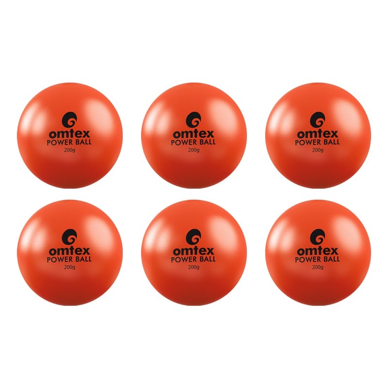 omtex Weighted Balls 200g for Power Hitting, Batting and Pitching Training Suitable for Teenager & Athlete, Build Strength and Muscle, Improve Technique and Form - Orange - Pack of 6 - Image 1
