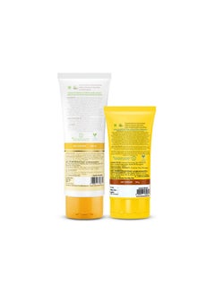 Mamaearth Ubtan Cleanse & Sun-Shield Combo | Ubtan Face Wash- 100 Ml & Ubtan Detan Sunscreen- 50G | Removes Tan | Brightens Skin | Spf 50 & Pa++++ Protection | For Deep Cleansing And Protection  - Image 2