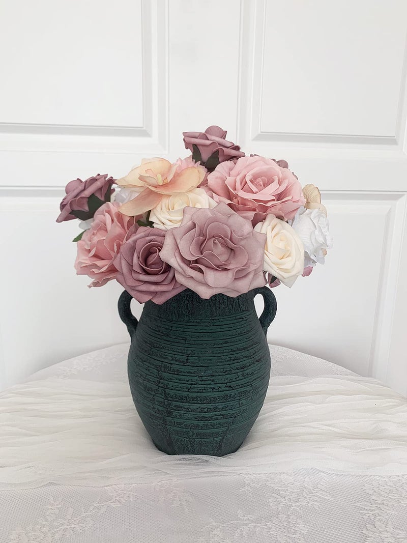 FACINOC Roses Artificial Flowers Pink Bouquet Combo Box Set Fake Flowers Bulk for DIY Bridal Wedding Shower Decorations Centerpieces for Table Fake Floral Arrangement for Party Home Decor Indoor - Image 4