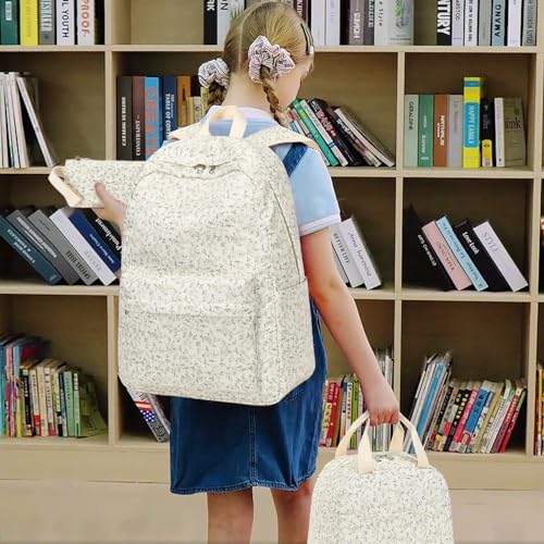 LEDAOU Backpack for Girls School Bag Kids Bookbag Teen Backpack Set Daypack with Lunch Bag and Pencil Case - Image 4