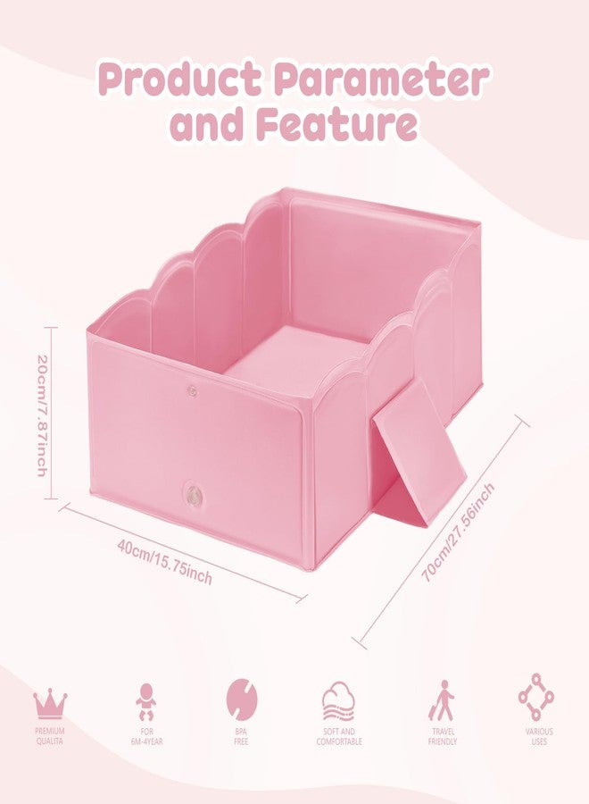 حوض استحمام قابل للطي للأطفال الرضع، هيكل مقوى، حوض استحمام قابل للطي للأطفال الرضع بقاعدة مانعة للانزلاق، حوض استحمام محمول موفر للمساحة للأطفال من عمر 6 أشهر إلى 4 سنوات، مناسب للاستخدام الخارجي والسفر (وردي) - Image 4