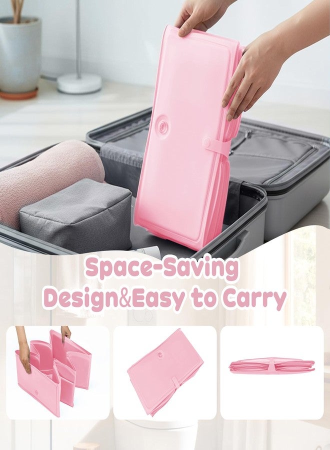 حوض استحمام قابل للطي للأطفال الرضع، هيكل مقوى، حوض استحمام قابل للطي للأطفال الرضع بقاعدة مانعة للانزلاق، حوض استحمام محمول موفر للمساحة للأطفال من عمر 6 أشهر إلى 4 سنوات، مناسب للاستخدام الخارجي والسفر (وردي) - Image 2