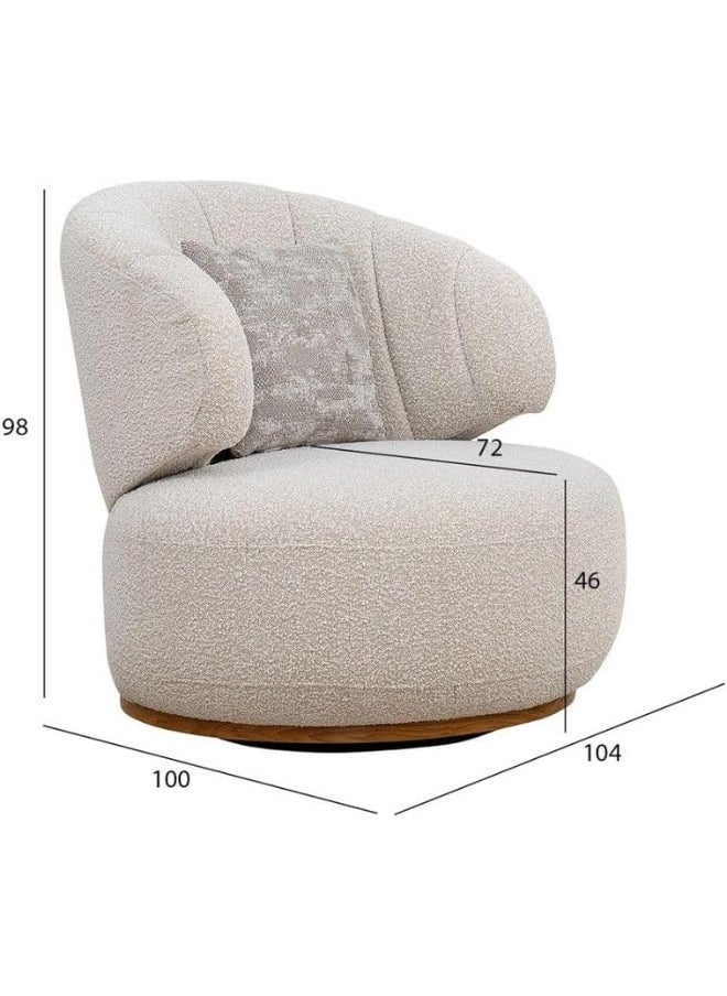 Comfynest Nomad 1 Seater Sofa Luxurious Design With Premium Fabric Best For Living Room 100X104X98Cm White