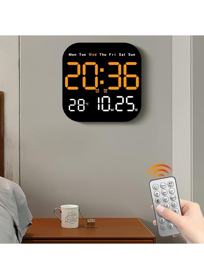 صاروخ فلاير ساعة حائط رقمية ، ساعة رقمية LED مع جهاز تحكم عن بعد لتزيين غرفة المعيشة ، اليوم ، التاريخ ، درجة الحرارة في 3 ألوان ، سطوع تلقائي ، دائم معلق ، بطارية غير مدرجة - Image 2