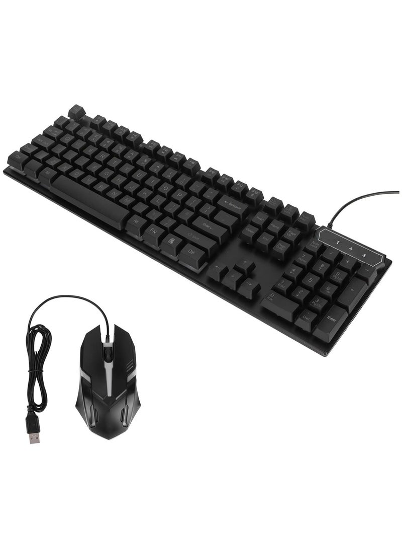 Keyboard and Mouse Combo, 104 Keys LED Backlit Mouse and Keyboard Set, Ergonomic Keyboard, Waterproof Keyboard Mouse Set for Work, Gaming - Image 2