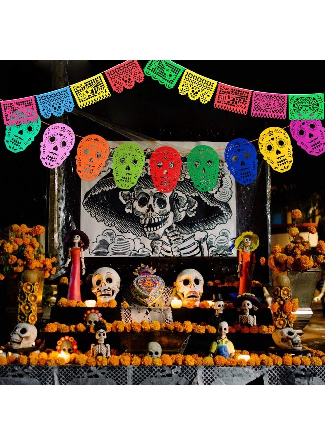 2 Pcs Plastic Papel Picado Mexican Fiesta Banners Day Of The Dead Skull Bunting Banner Halloween Dia De Los Muertos Mexicano Banners For Cinco De Mayo Decorations Mexican Party Supplies - pzsku/ZFB5C9AA7912A685B2403Z/45/_/1697271586/e326baaa-cda8-4bf5-8495-4d198ede3561