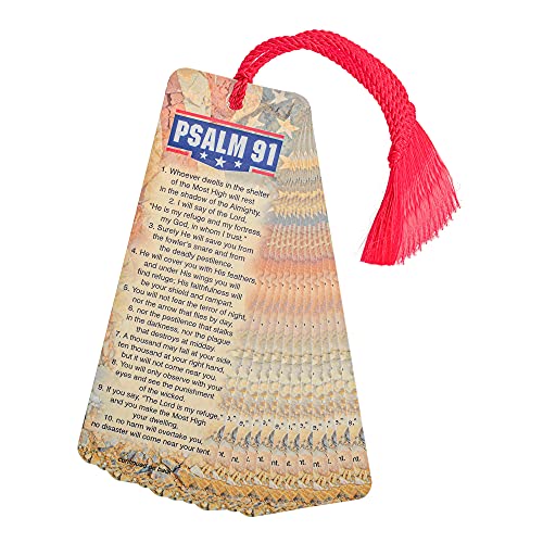 Dicksons Psalm 91 Full Verse American Flag Cardstock Tassel Bookmarks, Pack of 12 - Image 1