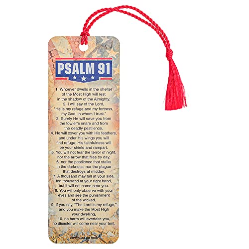 Dicksons Psalm 91 Full Verse American Flag Cardstock Tassel Bookmarks, Pack of 12 - Image 2