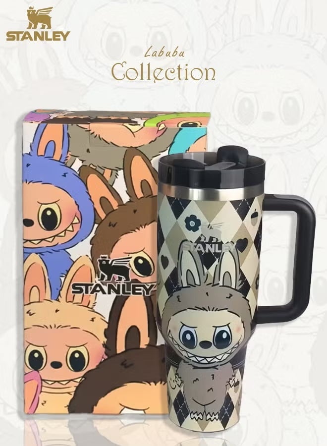 Stanley H2.0 FlowState 40oz Tumbler – Labubu Edition, Vacuum Insulated Stainless Steel Quencher with Lid, Removable Straw  Stopper, Keeps Drinks Cold, Perfect for Water, Iced Tea  Gifting