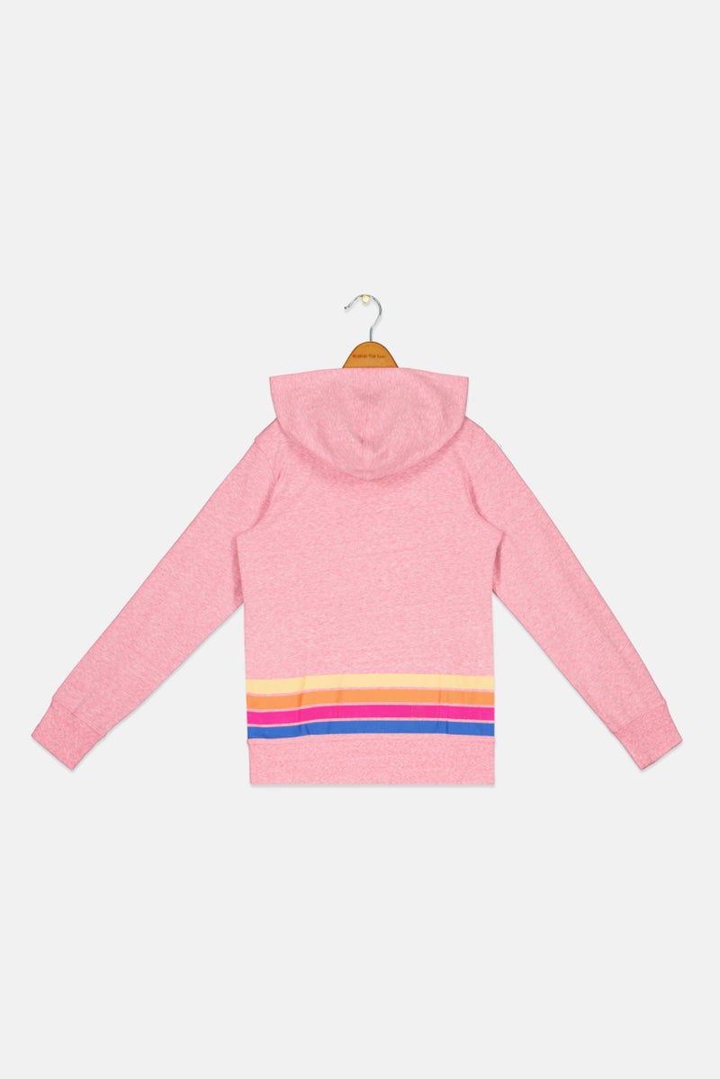 CONVERSE Kids Girl Brand Logo Hoodie, Pink - Image 2