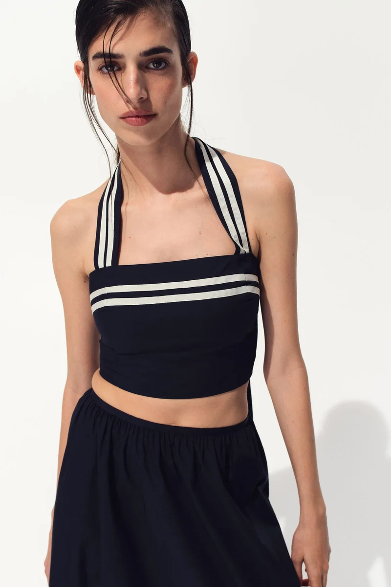 H&M Cropped halterneck top