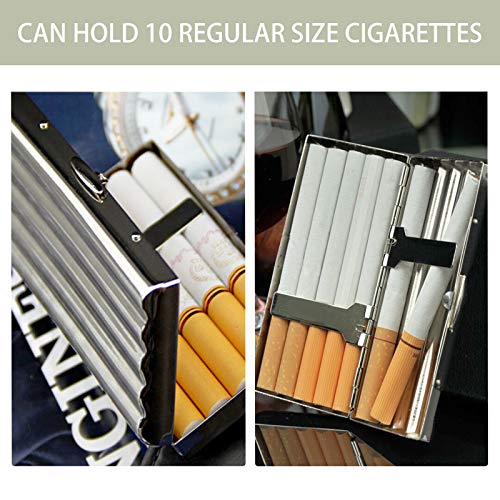 Exttlliy Creative Thin Portable Stainless Steel Pocket Carrying Cigarette Box Case for Holds 10 Regular Size Cigarettes (Not Included Cigarette) - Image 5
