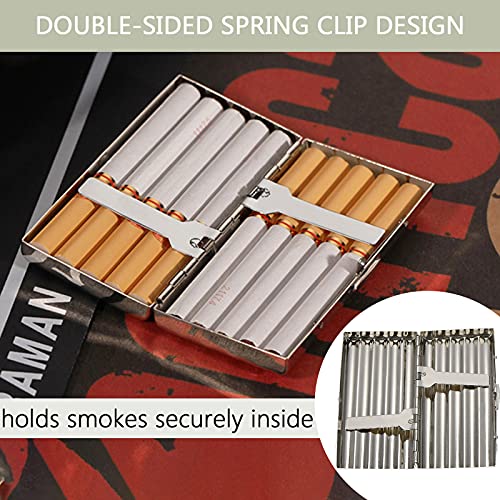 Exttlliy Creative Thin Portable Stainless Steel Pocket Carrying Cigarette Box Case for Holds 10 Regular Size Cigarettes (Not Included Cigarette) - Image 3
