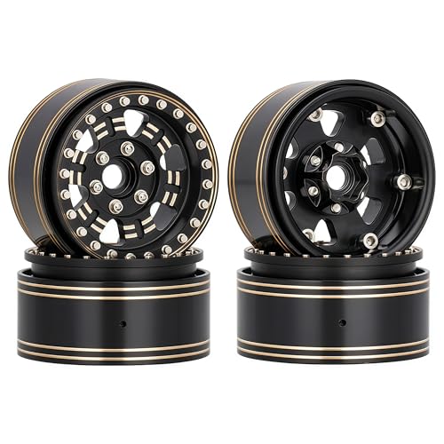 AMK 19 Heavy Brass Beadlock Wheels 4pcs 959g 3mm Offset 12mm Hex CNC Brass 19 Beadlock Rims for 110 18 RC Crawler TRX4 SCX10 Capra VS410 Gen8 D90 CC01 - Image 1