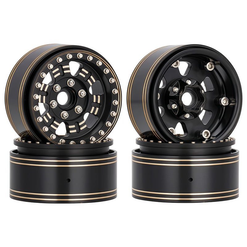 AMK 19 Heavy Brass Beadlock Wheels 4pcs 959g 3mm Offset 12mm Hex CNC Brass 19 Beadlock Rims for 110 18 RC Crawler TRX4 SCX10 Capra VS410 Gen8 D90 CC01 - Image 3